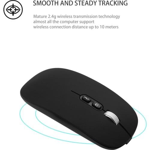 2.4G Wireless Mouse 1600 DPI USB Optical Computer Mouse With USB Receiver Silent Ergonomic Rechargeable Mice Ultra-thin For PC