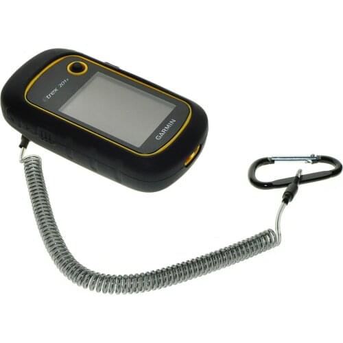 Safety Retractable Tether Steel Inside Stretch Coiled Lanyard+Silicone Protect Case for Garmin eTrex 10 20 30 10x 20x 30x 22x