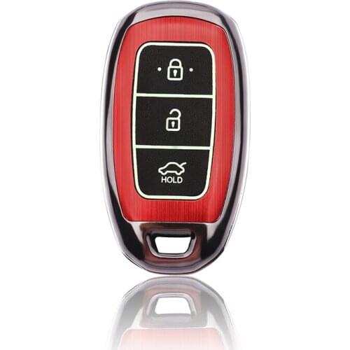 Aluminum Alloy Car Key Case Shell Cover For Hyundai i30 Ix35 Solaris Azera Elantra Grandeur Ig Accent Santa Fe 2017 2018 Cover