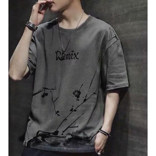 Short Sleeve T-shirt Mens Half Sleeve Summer Youth Korean Fashion Fashion 2021 New Loose Crop Top Shirt T Y2k Men Gym Clothing