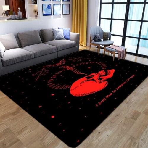 Halloween Party Area Rugs 3D Skull Printing Carpets for Living Room Bedroom Floor Mat Soft Flannel Home Decor Large Area Carpet