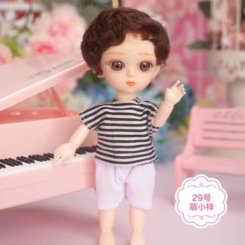 16CM Bjd Doll 3D Eyes 13 Joints Movable 25 Styles Mini Cute Clothes Suit Accessories Nude Fashion Dress Up Toys for Girls Gift