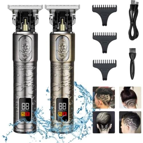 2021 T9 0mm Professional Hair Clipper Beard Trimmer Electric Rechargeable Men Hair Shaver Beard Barber Hair Cut Cutting Machine