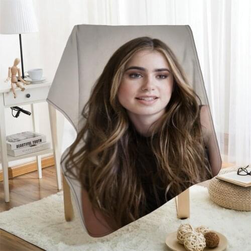 Musife Custom Lily Collins Flannel Blanket Design Your own Blanket Flannel Blankets for Sofa DIY Dropshipping