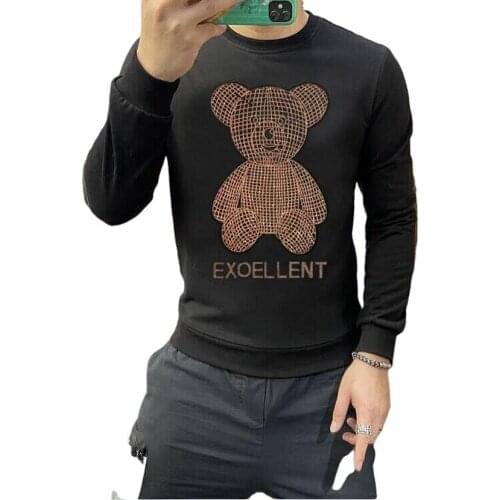 Diamond stone Men Hoodie Sport Casual Rhinestones anime Sweatshirt Mens Clothing Hot drill Sweatshirts