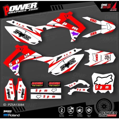PowerZone Custom Team Graphics Backgrounds Decals 3M Stickers Kit For HONDA 2014-2017 CRF250R 2013-2016 CRF450R 084