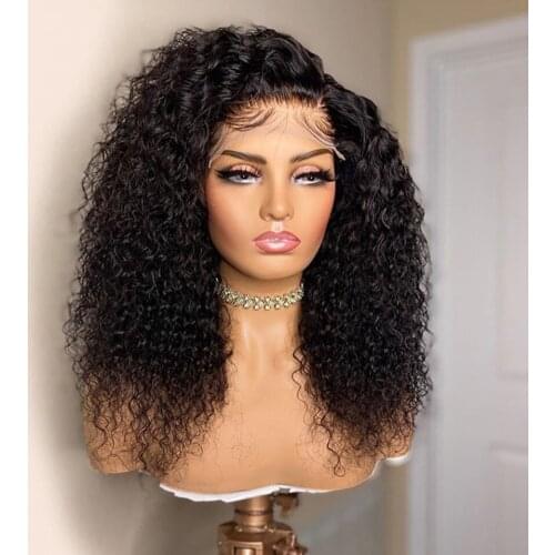 Deep Curly 13x4 Lace Front Human Hair Wigs 180% Lace Frontal Wig For Women Pre Plucked Brazilian Remy 4x4 Lace Closure Wigs