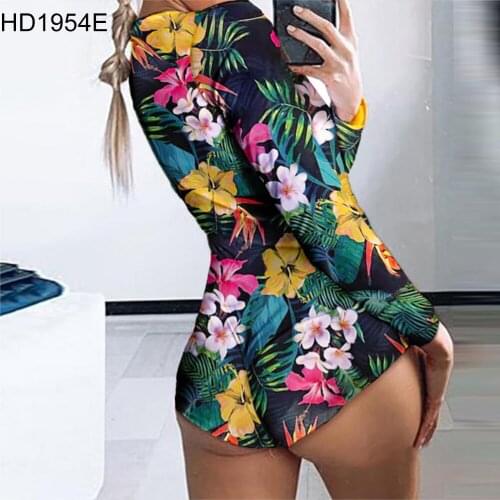 Sexy Women Bodysuit Long Sleeve Deep V Neck Bodycon Stretch Leotard Crop Top Button Short Romper Pajamas Women Jumpsuit Overalls