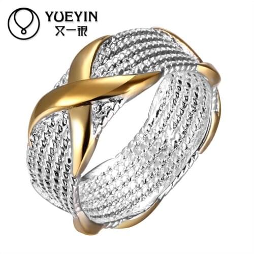 Hollow net shape rings Wholesale silver plated rings for women wedding party fashion jewelry Inlaid Crystal Hot Sale