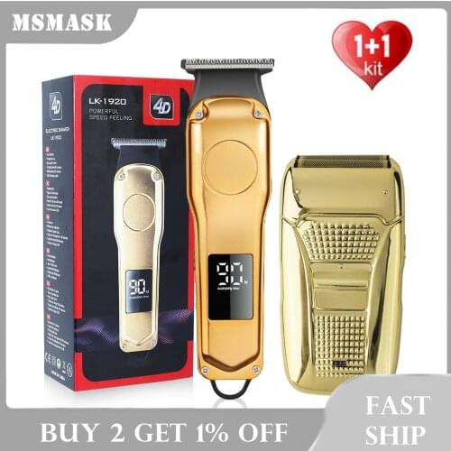 Professional Hair Clipper+Electric Shaver Razor Cordless Beard Trimmer Rechargeable Finish Haircut Machine Mower Dropshipping