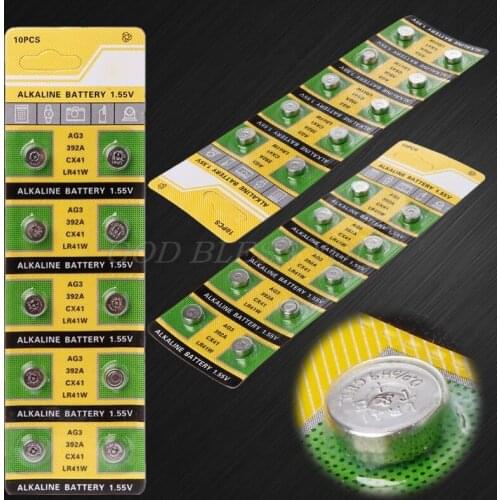 Cell Coin Alkaline Battery AG3 1.55V Button Batteries SR41 192 L736 384 SR41SW CX41 LR41 392 Lamp Chain Finger Light Watch
