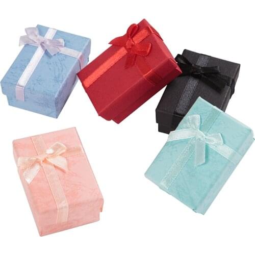 60pcs Jewelry Box Earrings Necklace Rings Gift Box Packaging High Quality Paper Jewelry Display with White Sponge