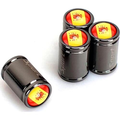 Sport Copper Auto Car Tire Wheel Valve Dust Caps Cover For Mini Cooper Accessories R56 R53 R50 F56 S With Spain Flag
