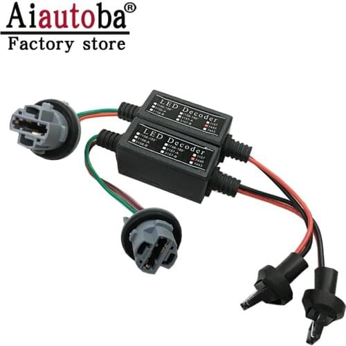 2 Pcs 7440 W21W T20 Canbus Error Free Resistor LED Decoder Warning Error Canceller For LED Turn Signal Bulb LED Bulb Decoder