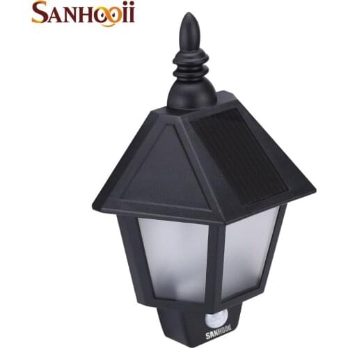 SANHOOII Waterproof Outdoor 54LM LED Solar Power Light PIR Motion Sensor Garden Yard Bar Wall Courtyard Door Coffee Shop Lamp