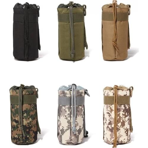 Tactical Military Molle System Water Bottle Bag Outdoor Sports Camping Hiking Travel Kits Survival Kettle Pouch Holder Bag Gear