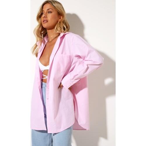 Ladies Temperament Long Sleeve Shirts Summer Fashion Girls Solid Color/Plaid/Stripe Lapel Loose Blouse Single-breasted Tops