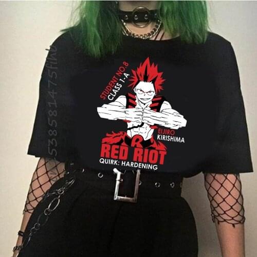 My Hero Academia Eijiro Kirishima T-Shirt For Woman Women Short Sleeve Custom Tee Tops Gift