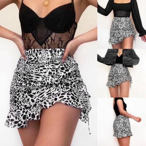 WomenS Skirt Summer Fashion Leopard Print Irregular High Waist Short Skirt Half-Length Skirt Daily Short Skirt