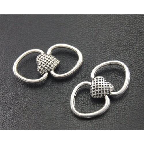 20pcs Silver Color Heart Connector DIY Bracelet Bangle Making Jewelry Findings 11x22mm A1752