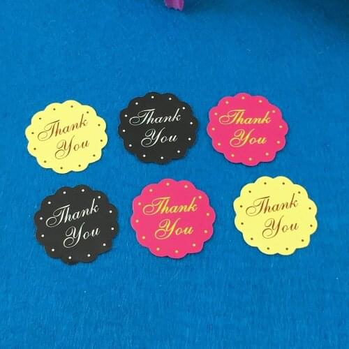 2000pcs 3Colors Mixed Flower-shaped"Thank you" Sticker Labels Packing Adhesive Label Sealing StickersFor tips/box/jewelry/bag