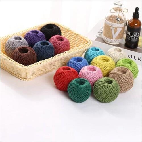 50yards 2mm Jute Rope Roll DIY Natural Ribbon Gift Flower Scrapbook Cards Packing Linen Handmade Hemp Craft String