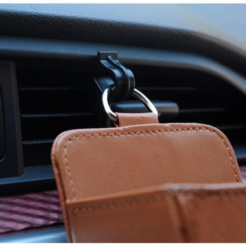 Car vent storage box PU leather hanging bracket bag auto parts for Nissan Teana X-Trail Qashqai Livina Sylphy Tiida Sunny March