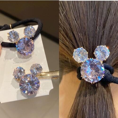 Big Rhinestone Cartoon Hair Tie Korea Elastic Hair Band Wome Hair Accessories For Girls Handmade Hair Tie Head Band Rubber Band