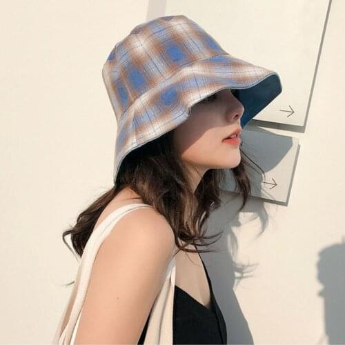 Double Sided Women Buckket Hat Fisherman Hat Foldable Wide Brim Hat UV Protection Sun Hats For Outdoor