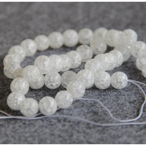 Hot New fashion style 10mm White Crystal Glass Handicraft Globose Beads 15'' Jewelry making design wholesale T8016