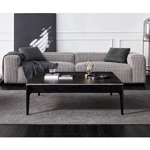 Italian light luxury rock northern Europe square tea table modern simple solid wood minimalist living room furniture