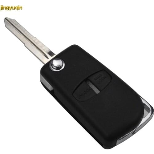Jingyuqin 10PCS 2 BTN Remote Key Shell Case for Mitsubishi New ASX GRANDIS Outlander LANCER-EX Right Blade Flip Folding Key
