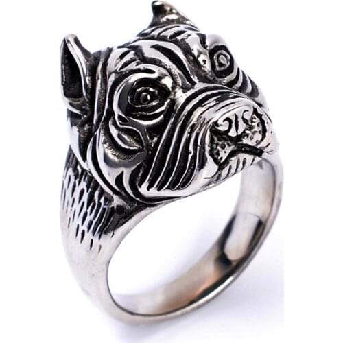 Titanium steel ring pug popular domineering mustard rings
