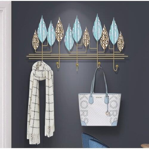 Nordic Style Creative Decor Wrought Iron Coat Hook Porch Shelf Wall Decor Bathroom Accessories Key Holder Wall Gray Wall Hanging