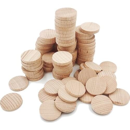 100pcs 5cm Unfinished Wood Circle Cutouts for Wooden Coasters, DIY Crafts and Home Decoration