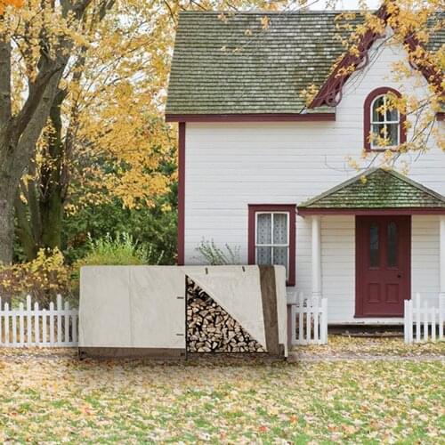 Square Firewood Cover Outdoor Wood Frame Waterproof Cover 600D Oxford Cloth Garden Courtyard Dustproof Cover 244*61*107CM