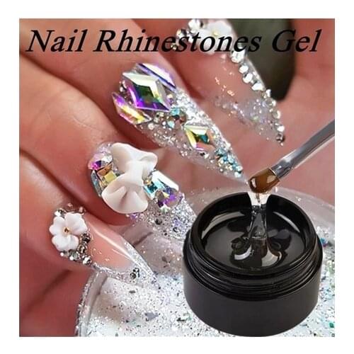 Nail Art Rhinestone Gel Glue Super Sticky Adhesive UV Gel Nail Polish Glue for DIY Nail Art Crystal Gems Jewelry Decoration