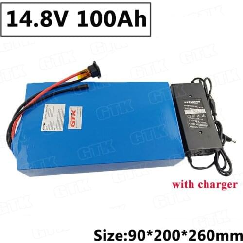Lithium battery 14.8V 100Ah 120Ah li ion battery pack with 4S 100A BMS for scooter boat engines+20A charger