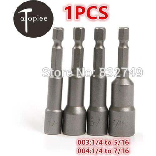 1pcs 1/4 To 1/4 3/8 5/16 7/16 Hex Socket Magnetic Nut Driver Set Socket Adapter For Drill Hand Tools DIY Carpentry Repair Tools