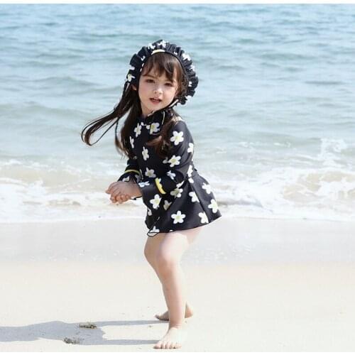 2021 New Girl Long-sleeved Jumpsuit In The Big Girl Skirt Korean Version of The Princess Swimwear Swimwear Girl Children Suit