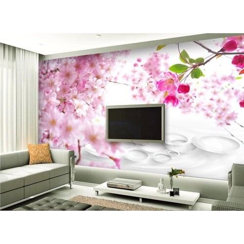 Modern fashion aesthetic peach 3D wallpaper papel de parede, living room sofa TV wall bedroom 3d room wallpaper landscape