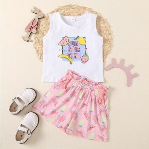 1-5Y Toddler Kids Baby Girl Sleeveless Cotton Vest Tops Floral Shorts Bottom 2PCS Outfits Summer Clothes Set