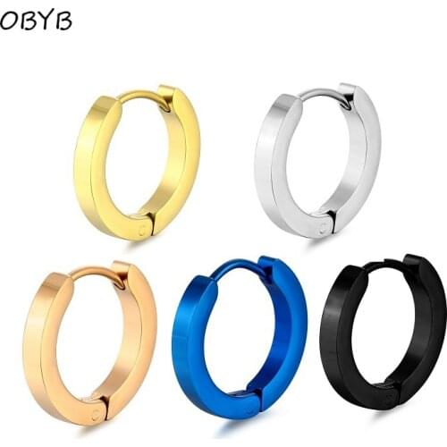 316L Stainless Steel Hoop Earrings For Women Men Gold Silver Color Circle Earring Punk Rock Jewelry Anti-allergic Ear Buckle