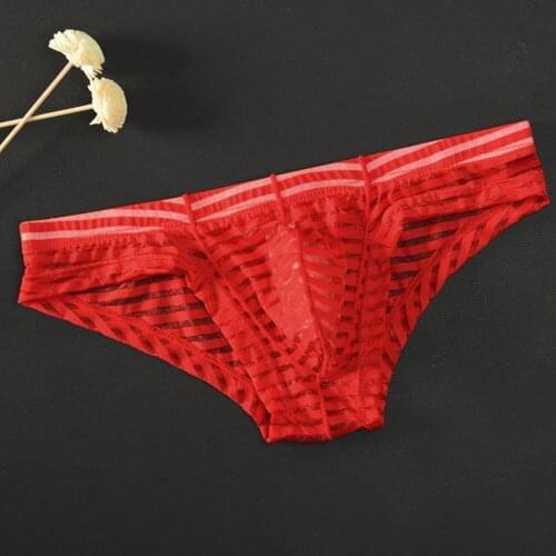 Mesh Briefs Thin Low-Waisted Sex Appeal Breathable Transparent Men\S Underwear Thin Low-Waisted Sex Appeal Breathable Transpare