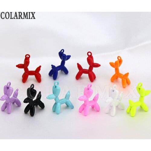 12 Pcs Cute Tiny Enamel Balloon Dog pendants jewelry making charm Cute Cartoon dogs pendants for jewlery making 8502