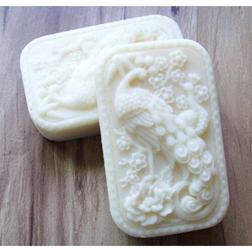 1pcs Parent-child Peacock（S440）Silicone Handmade Soap Mold Crafts DIY Mould