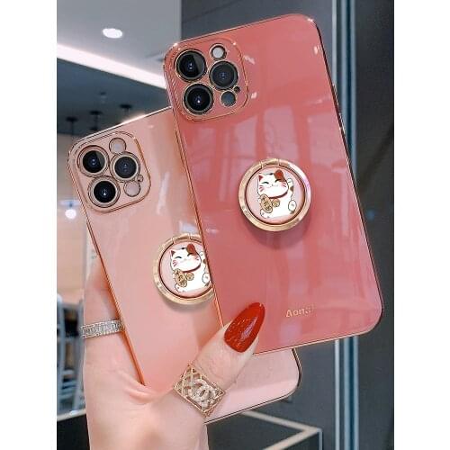 Silicone Phone Case For IPhone 12 11 Pro MAX 11 12 Pro 12MINI All Inclusive Cover For Iphone X Xs Max XR 7 8 Plus With Bracket