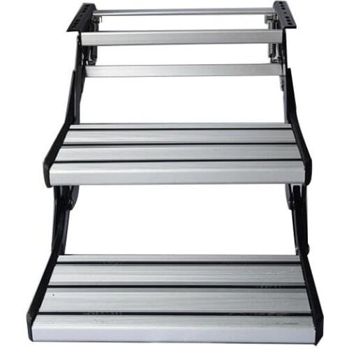 TOPWELLRV Factory Wholesale Travel Trailer Double Folding Steps Ladder RV Camper Motorhome Manual Ladders Entry Door Steps