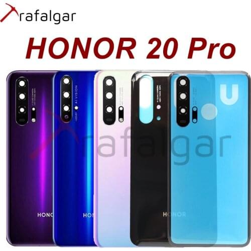 For Huawei Honor 20 Pro Battery Cover Back Glass Panel Rear Housing Door Case+Camera Glass Lens For Honor 20 Pro Battery Cover