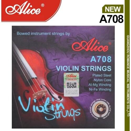 Alice A708 Steel Nylon Core Aluminum Alloy Wound Silver Wound Violin Strings